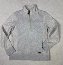 Woman's Clothing L.L.Bean Quilted Sweatshirt 1/4 Zip Pullover Long Sleeve Sz S