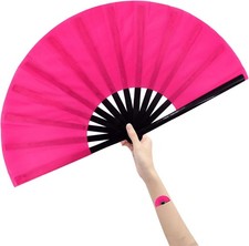 Large Pink Rave Clapping Fan for Line Dancing
