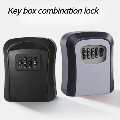 Wall Mounted Key Lock Box 4 Digit Combination Safe Waterproof for Keys Storage