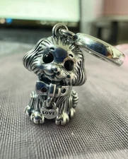 Sterling Silver S925 - Dog Cockapoo Cavapoo Shih Tzu Yorkie Charm & Pouch