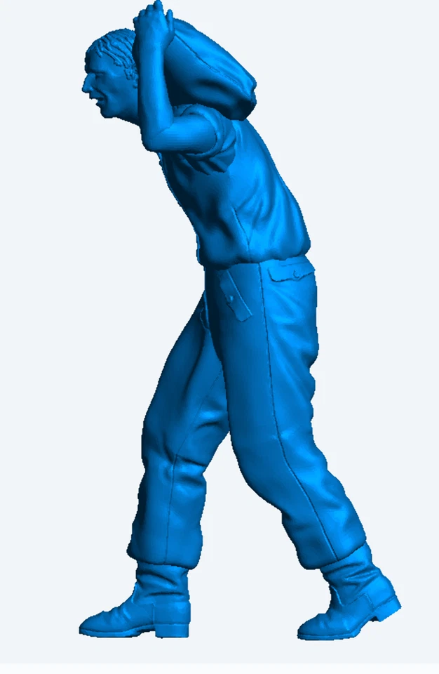 M49 – 1/48 Labourer Figurine Carrying Sack Miniature - Image 3 of 4