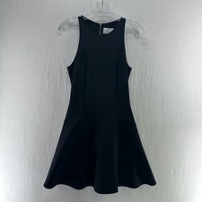 Abercrombie Fitch Scuba Skater Mini Dress Sz S High Neck Back Zip Stretch Black
