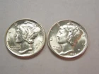 Choice Uncirculated 1939 Dimes Two Coins