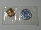 1957 Lincoln Gem Proof Wheat Cent Penny In Original Proof Set Cellophane