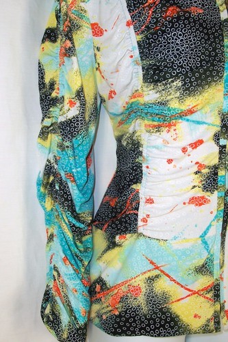 Artsy Jacket S Ruched Multicolor Picadilly Fashions Full Zip - Picture 4 of 8