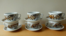 6x Rare, IPA Italy Porcelain Espresso/Cappuccino/Milano Latte Cup & Saucer Set