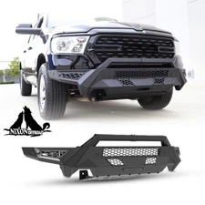 NEW Textured Steel Offroad Black Front Bumper For 2019-2024 RAM 1500 LED Lights