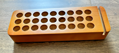 Espositore artigianale in legno / merchandise - rossetto / porta oli essenziali - 27 slot - Foto 8 di 8