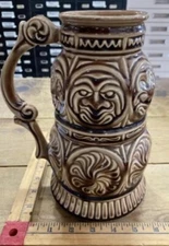 MCCOY POTTERY BEER STEIN TANKARD #6040 HAWAIIAN TIKI TOTEM POLE 68OZ MUG USA