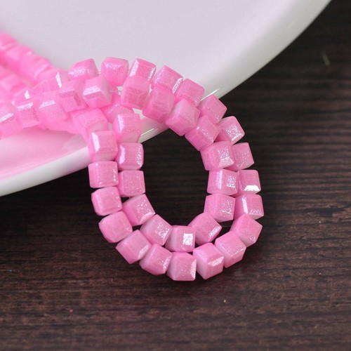 4mm 6mm 8mm Foil Coated Cube Faceted Glass Loose Spacer Beads For Jewelry Making - Picture 22 of 23