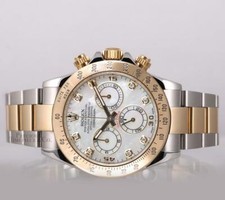 Rolex Men Daytona 116523 Two Tone 18k Steel 40mm Watch-White MOP Diamond Dial 4