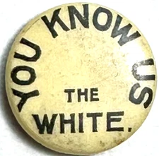 1910s The White Bicycle You Know Us 7/8" Celluloid Advertising Pinback Button