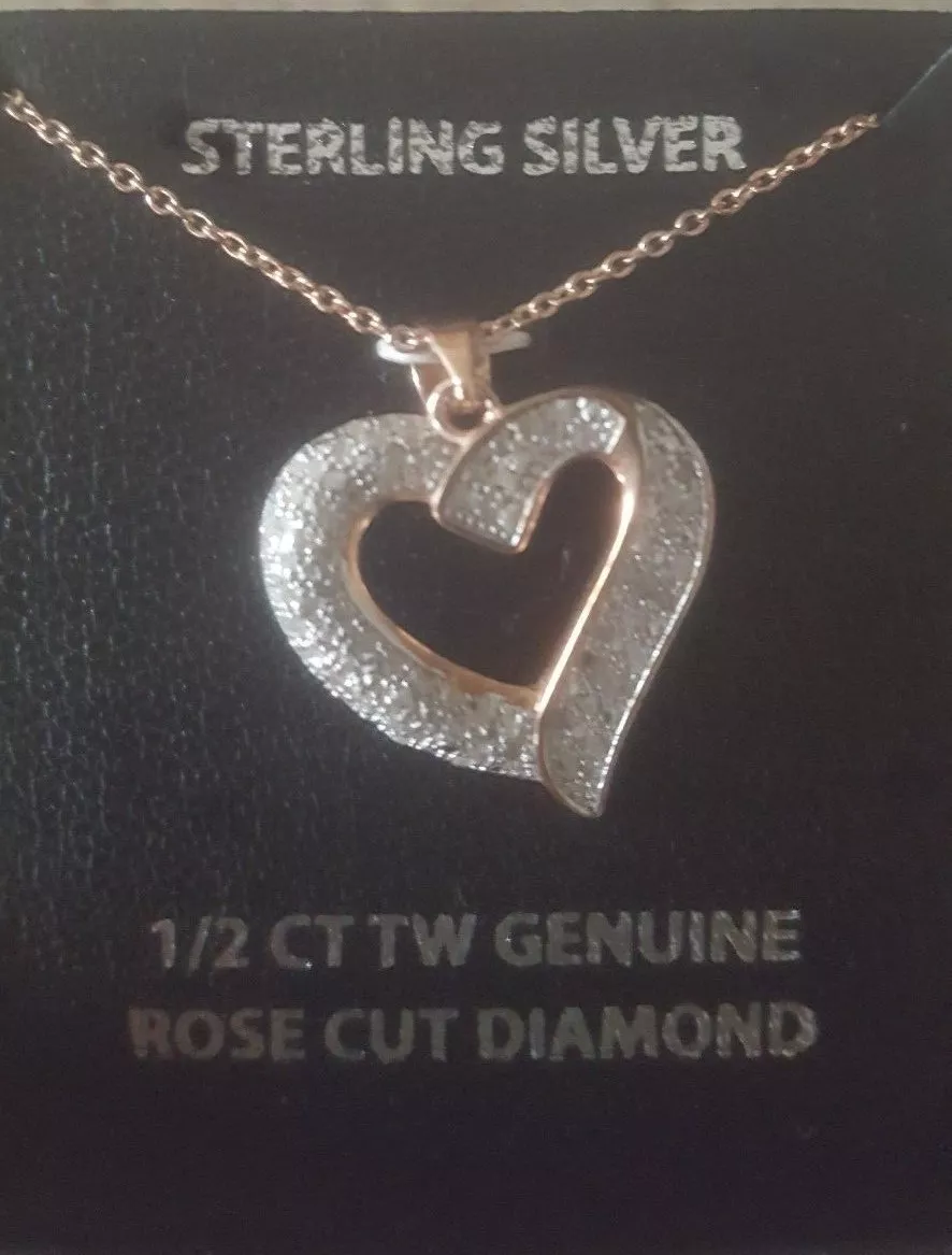 Victoria Townsend Diamond Heart Pendant Necklace Sterling Silver