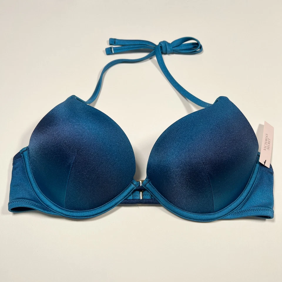 Victoria's Secret Push-up-Bikinioberteil 34D Bombshell mit 2 Körbchen ombrblau - Bild 2 von 4