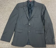 EUC Hugo Boss Men's Two Button Virgin Wool Blazer Jacket Navy Blue - Size 38R