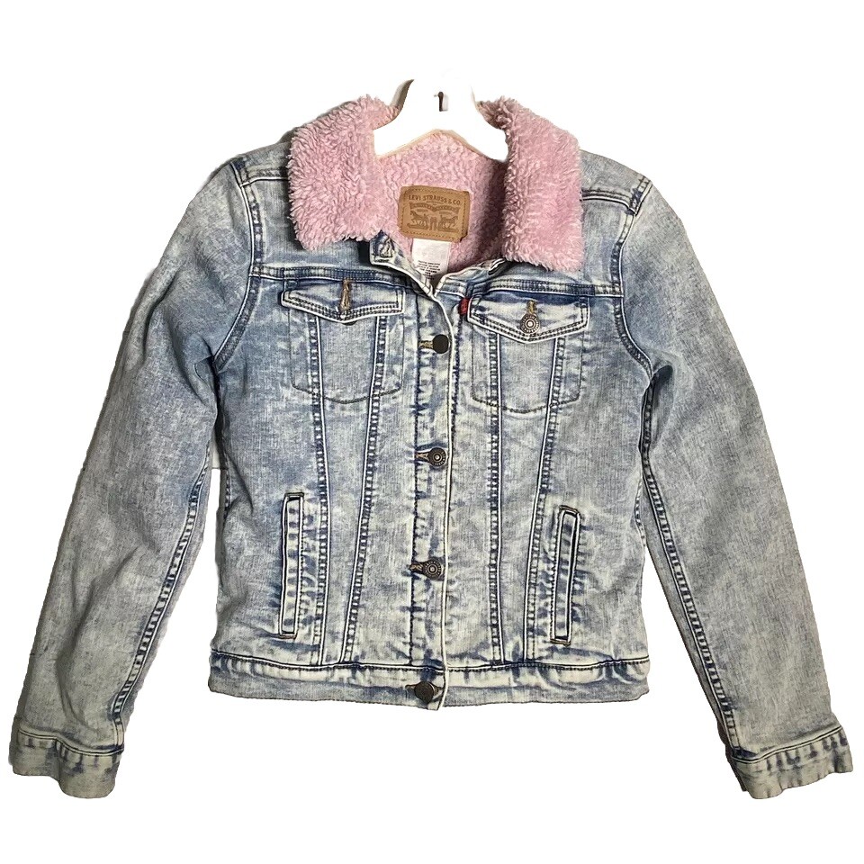 Sherpa Jacket Pink Levi Denim Jacket Levi's Pink Corduroy Sherpa