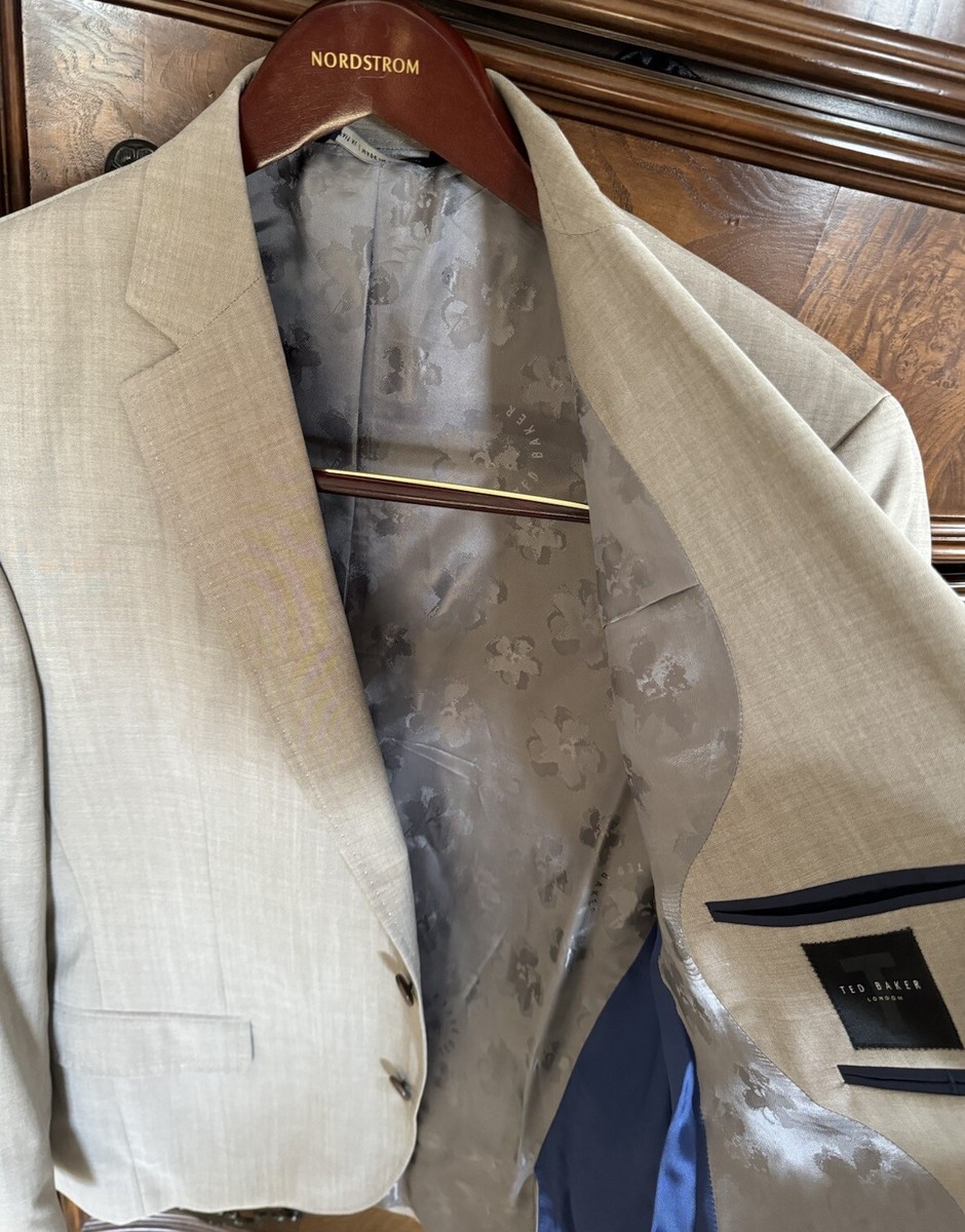 Ted Baker “Jay CT” Tan Wool Blazer Suit Jacket Size 44R MSRP