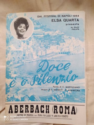 ELSA QUARTA ''DOCE E' 'O SILENZIO (NUN PARLA')'' - VINTAGE 1964 SINGLE SCORE -