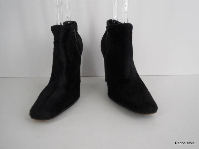 Leon Max Studio Kersey BOOTIES Black Hair Calf Ankle BOOTS Sz 5.5 for sale online | eBay