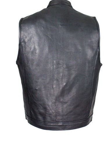 Chaleco de cuero para motocicleta Son of Anarchy para hombre tallas grandes panel único - Imagen 4 de 8