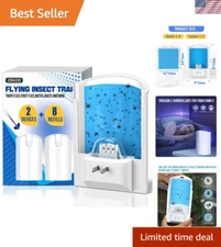 Stylish Indoor Fruit Fly Traps - 2 Electric Devices & 8 Refill Cartridges