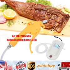 Meat Injector Gun Pump with Hose, Stainless Steel Electric Marinade Injector