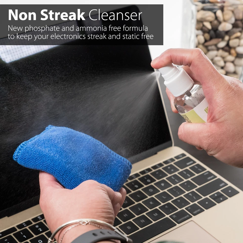 Screen Cleaning Kit Cleaner Spray Brush Microfiber Cloth Wipe Phone TV Camera - Image 3 of 4