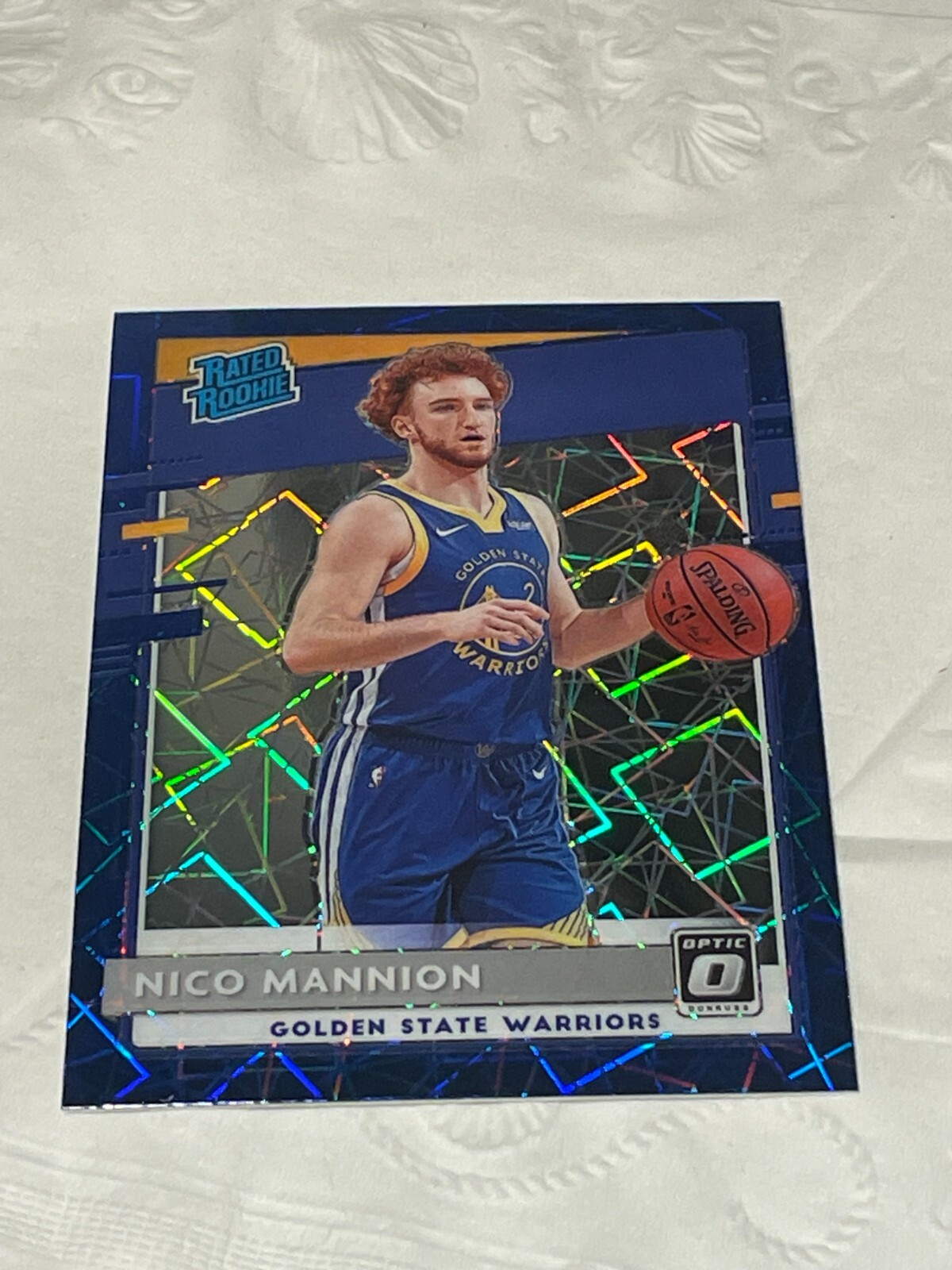 2020-21 Donruss Optic Nico Mannion RC #190 Blue Velocity Prizm Parallel Rookie