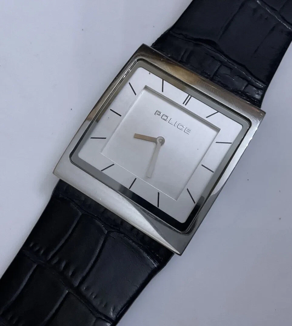 Mens silver hotsell watch leather strap
