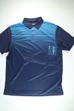 Mens Ben Hogan Blue Peacoat Stripe Short Sleeve Performance Polo