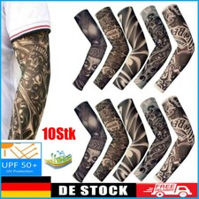 10×Temporärer Tattoo Ärmel Set Gefälschter Nylonarm Strumpf Sonnencreme Armlinge