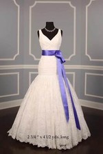 Ribbon Sash Periwinkle Purple Swiss Double Faced Satin for Wedding Dress Formal