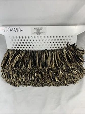 Brush Fringe w/ribbon Trim black/gold ~ Polyester rayon ~ #522482 (sold by yard)