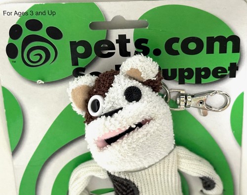 PETS.com Dog Sock Puppet Key Chain on Card New - Picture 3 of 4