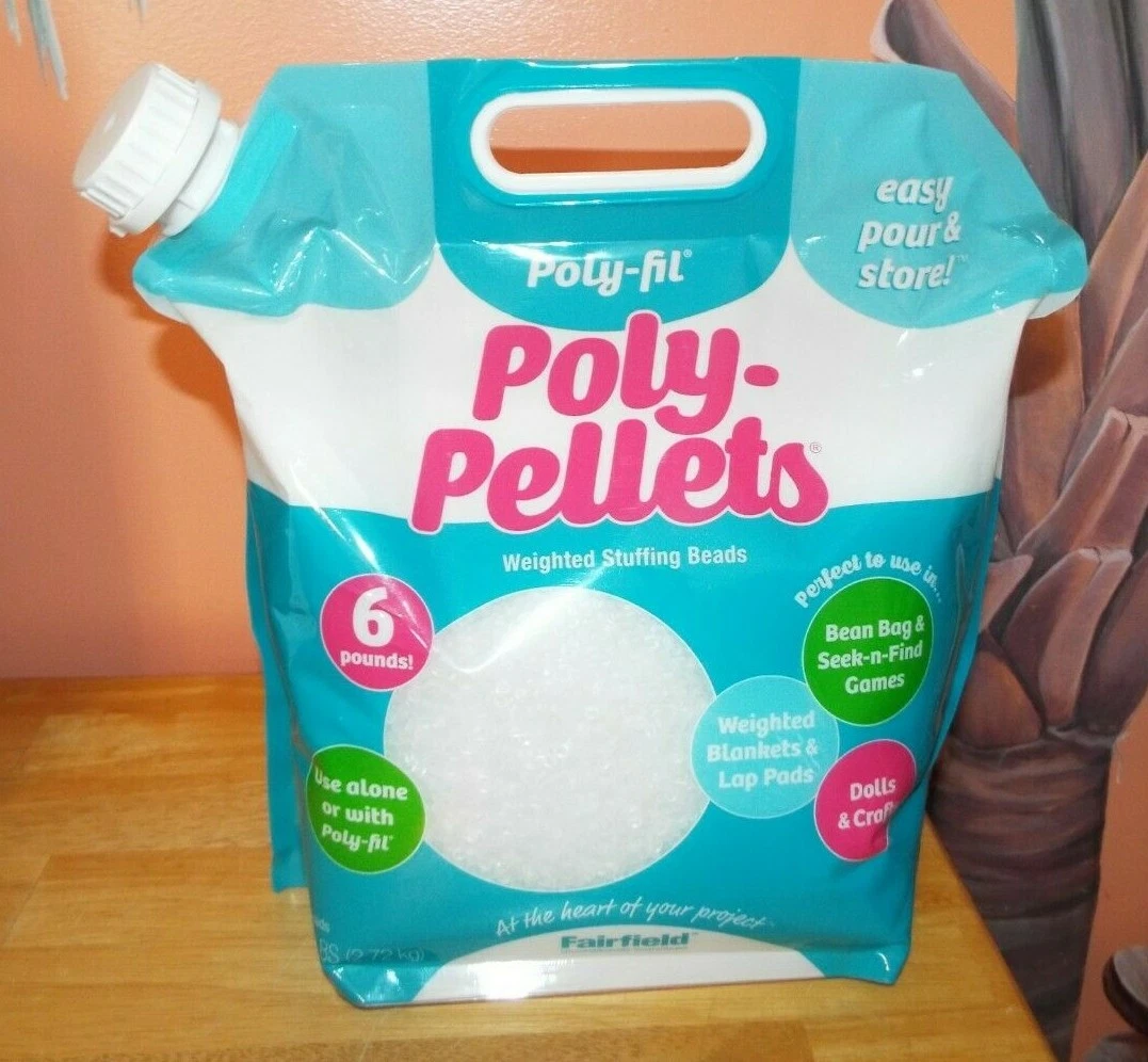 6 POUNDS POLY-FIL POLY-PELLETS WEIGHTED STUFFING BEADS, EASY PORE & STORE  BAG