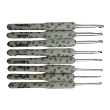 8pcs Hooks Needles Knit Weave Soft Pottery Crochet White Printed Crochet Hooks