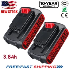 2X  for Black and Decker 20V 3.8Ah Lithium-Ion Battery 20 Volt LBXR20 LBXR2020