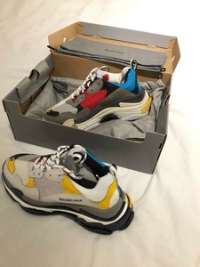 balenciaga triple s split white light grey yellow