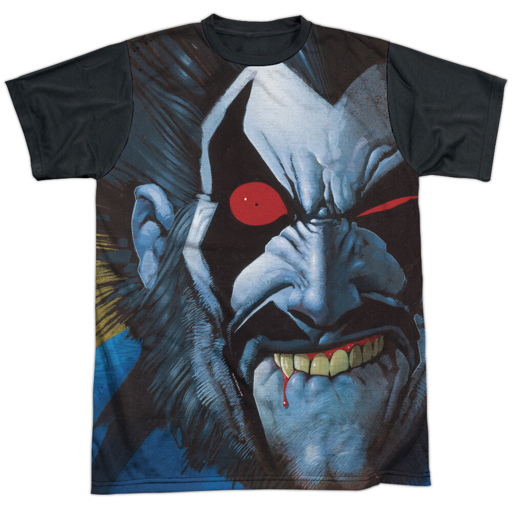 JLA Bit Lip Adult Halloween Costume T Shirt (Black Back), S-3XL