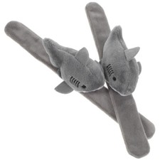 2 Pcs Kids Plush Animal Slap Bracelets Shark Design Snap Bands Party Favors