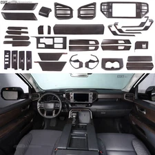 ABS Oak Wood Grain Interior Overlay Cover Trim Set Fits Tundra Sequoia 2022-2025