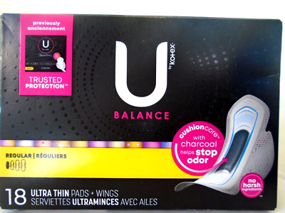 U By Kotex Balance - Regular - 18 Ultra Thin Pads with wings - SHIPS FREE!!!