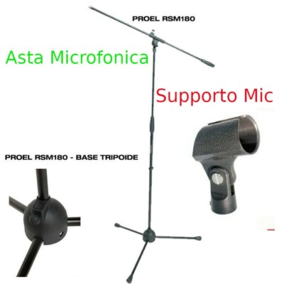 PROEL RSM180 ASTA MICROFONO TREPPIEDE + SUPPORTO PER MICROFONO A ...