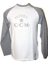  CCM 4840 Vintage Property of CCM Hockey Long Sleeve Shirt  Gray