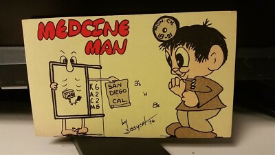 radio QSL postcard x-ray comic Keith Sandi Johnson 1970s San Marcos California