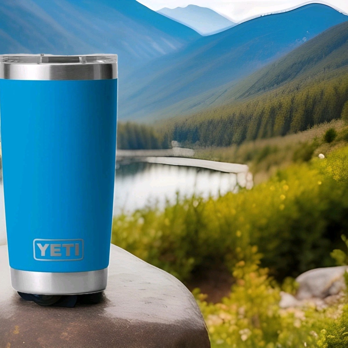 Yeti Rambler 20 Oz Tumbler w/Magslider Lid Big Wave Blue - NEW | eBay
