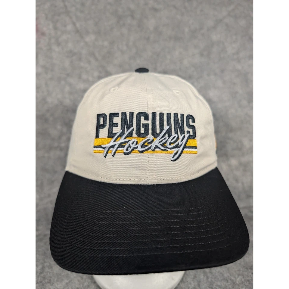 Adidas Pittsburgh Penguins Hockey Gorra de Béisbol Tostada Negra Ajustable OSFM Foto 3 de 4