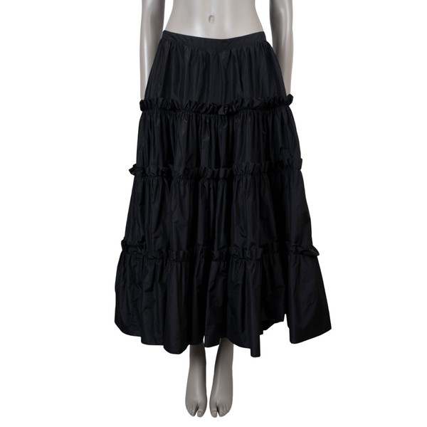 73721 authentischer DOLCE & GABBANA schwarzer STUFEN TAFT MIDI-Rock 40 S