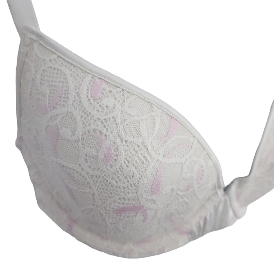 Sujetador de encaje DKNY 32DD con aros rosa crema bonito sujetador Foto 2 de 4