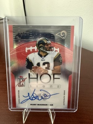 Topps 2025 Signature Class Kurt Warner Rams HOF Signs #HOF-KW Auto /25